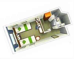 MB - Outside Stateroom with Shower (Part Obstructed View) Plan
