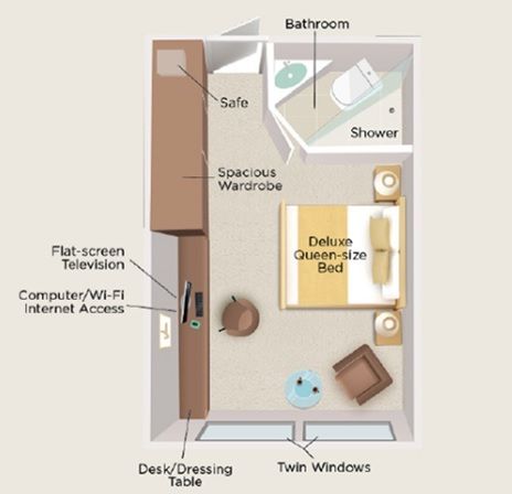 Cat E - Twin Window Suite Plan