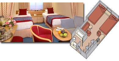 Outside Stateroom - Quad Share Plan