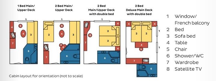 HE - 1 Bed Main Deck Plan