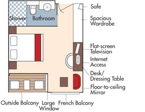 BA - French Balcony & Outside Balcony Stateroom Plan