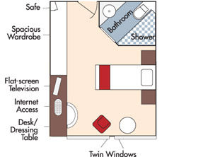 Single - Outside Stateroom Plan