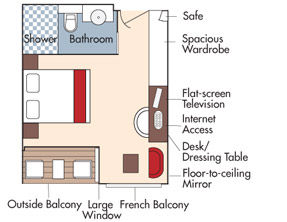 BA - French Balcolny & Outside Balcony Stateroom Plan