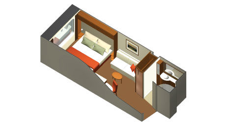 O1 - Prime Ocean View Stateroom Plan