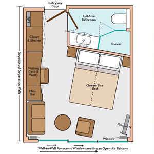 Panorama Suite Cat P - Royal Deck Plan