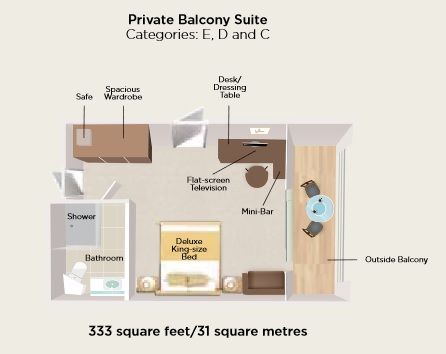 Cat D - Private Balcony Suite Plan