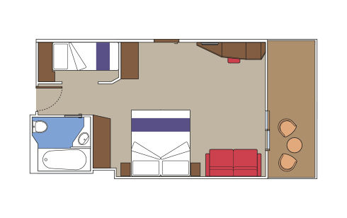 Premium Suite Aurea ( Module 25 Sqm - Balcony 3-14 Sqm - Decks 9-14    ) Plan