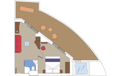 Premium Suite Aurea With Terrace And Whirlpool ( Module 27 Sqm - Balcony 26-30 Sqm - Decks 9-13   ) Plan