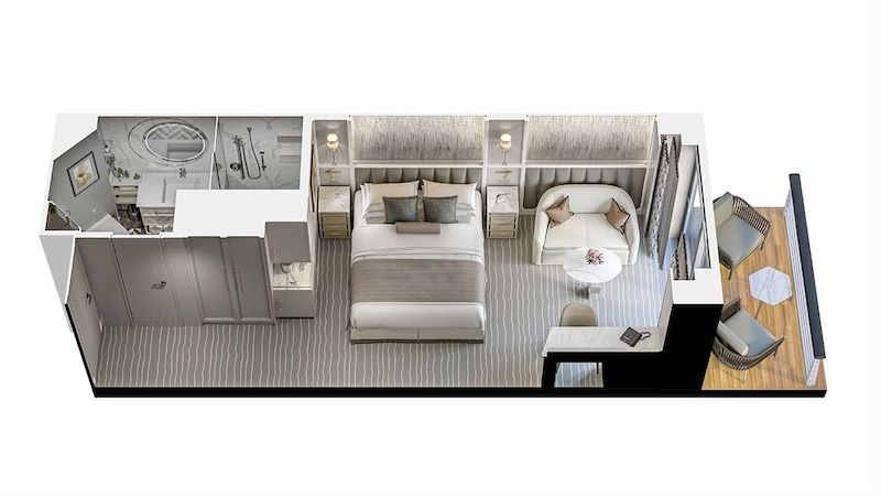 A2 - Concierge Level Veranda Stateroom Plan