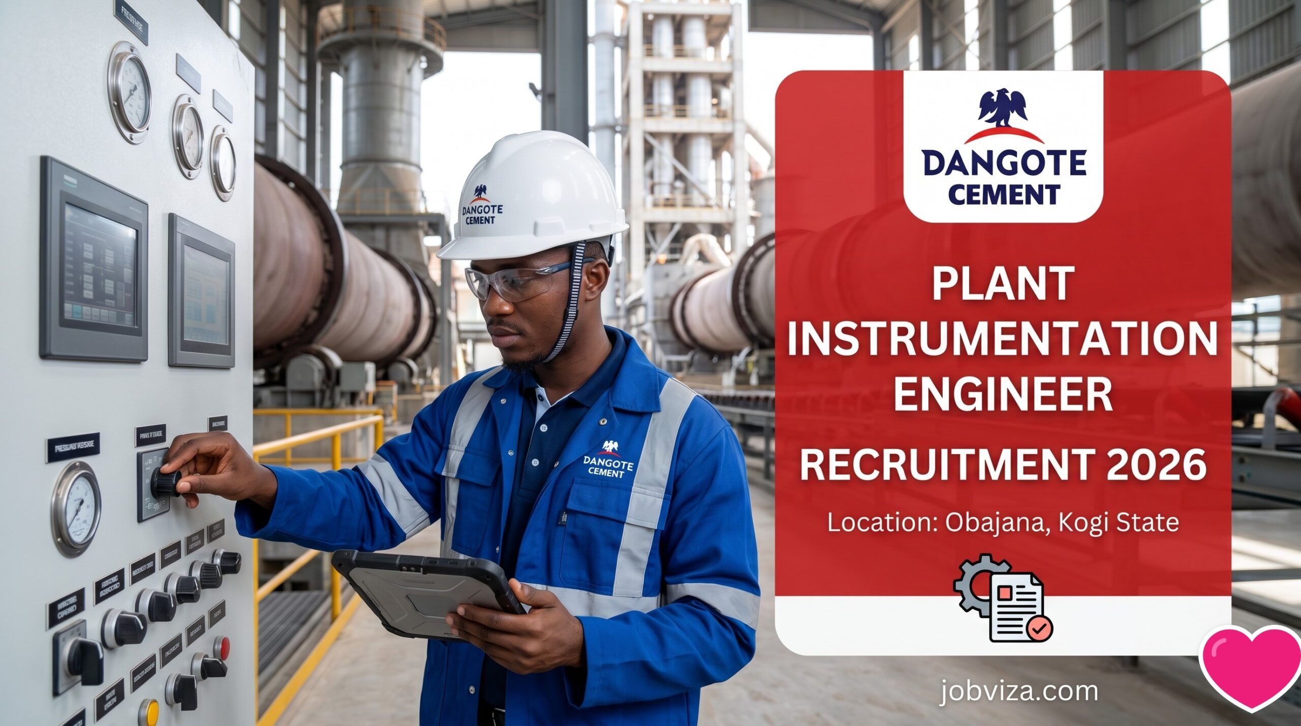 Dangote Cement Recruitment 2026 Plant Instrumentation Engineer in Obajana