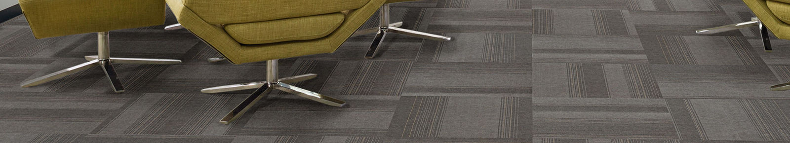 Patterned carpet tiles on office floor