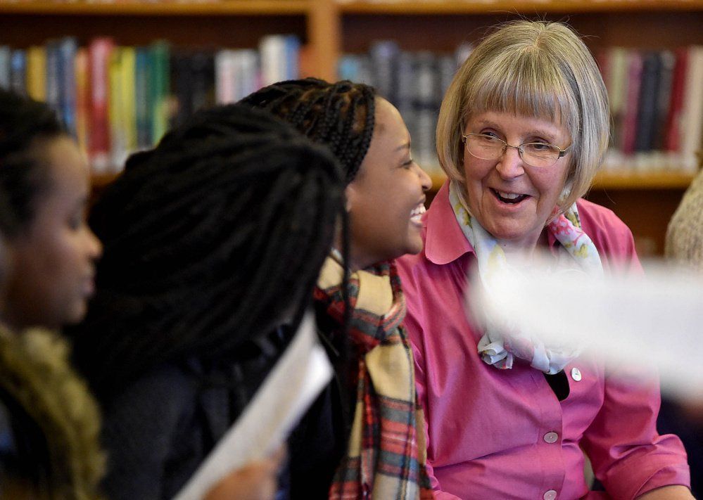 Inaugural community meeting at the Waterville Public Library, hosted by the Waterville Area New Mainers Project, February 2017. Photo: Michael G. Seamans/Morning Sentinel (30080)