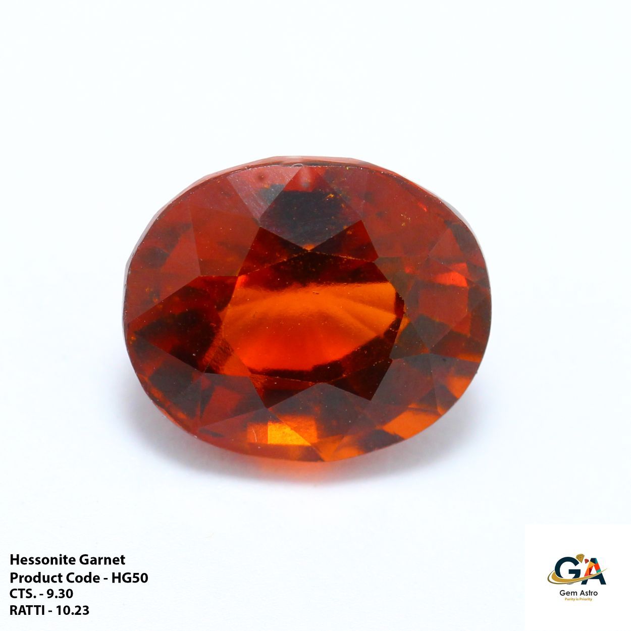 HG50-.jpg Hessonite Garnet (Gomed) 9.30 Carat (10.23 Ratti) - Image 1
