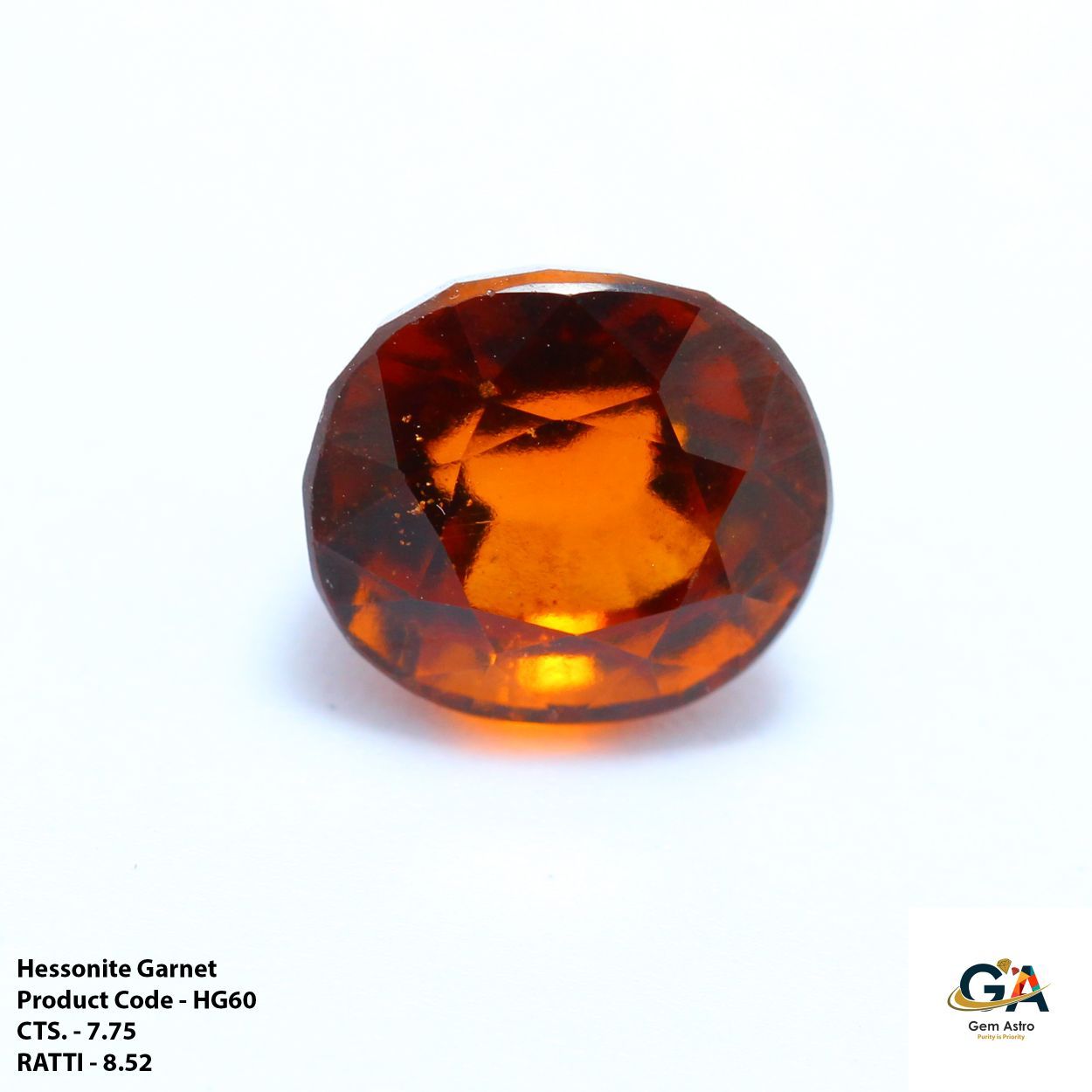 HG60-.jpg Hessonite Garnet (Gomed) 7.75 Carat (8.52 Ratti) - Image 1