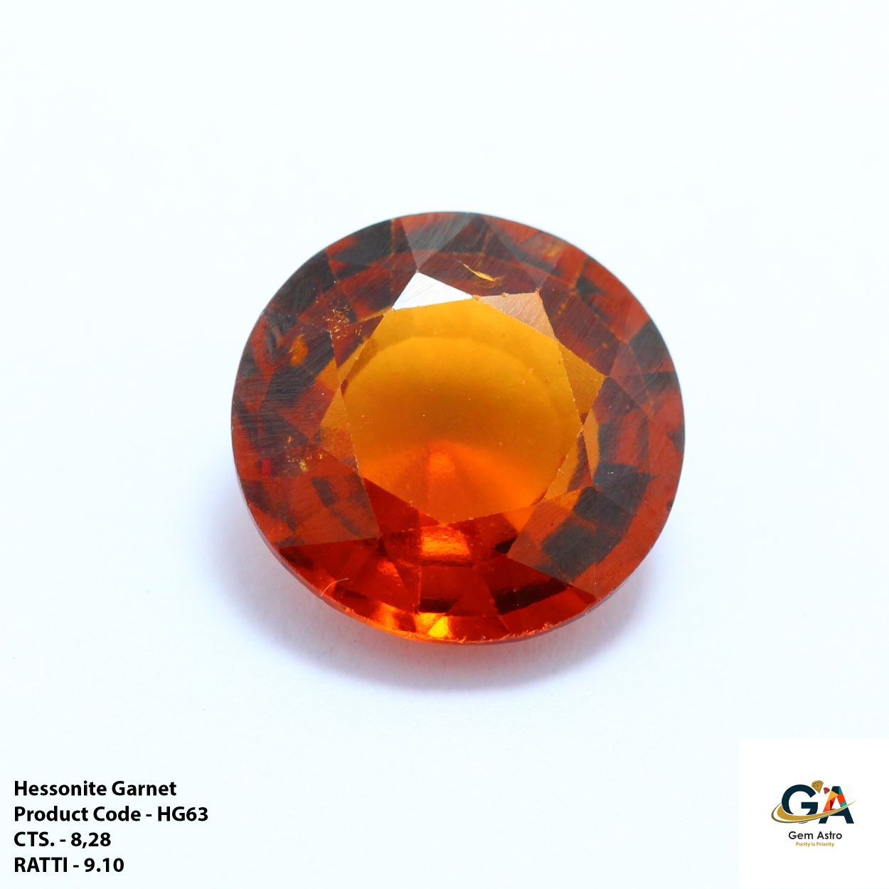 HG63.jpg Hessonite Garnet (Gomed) 8.28 Carat (9.10 Ratti) - Image 1