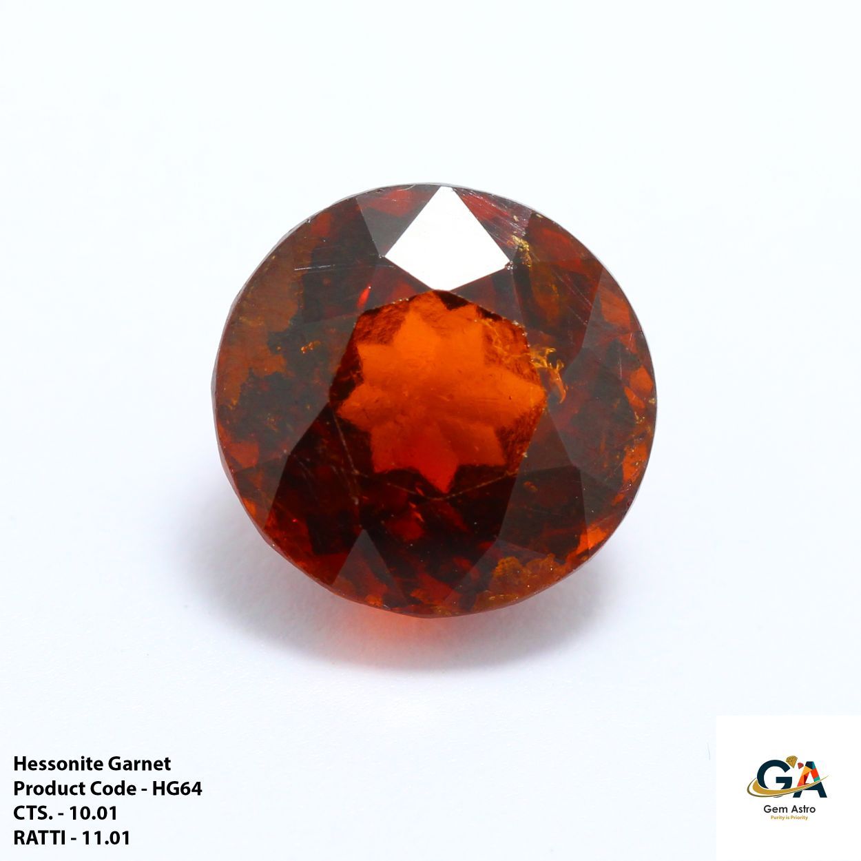 HG64.jpg Hessonite Garnet (Gomed) 10.01 Carat (11.01 Ratti) - Image 1