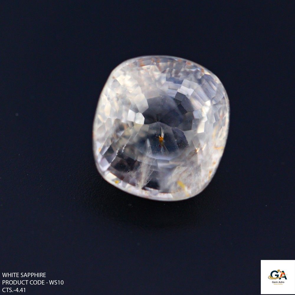 WS10.jpg Natural Ceylon White Sapphire (Safed Pukhraj) 4.41 Carat (4.85 Ratti) - Image 1
