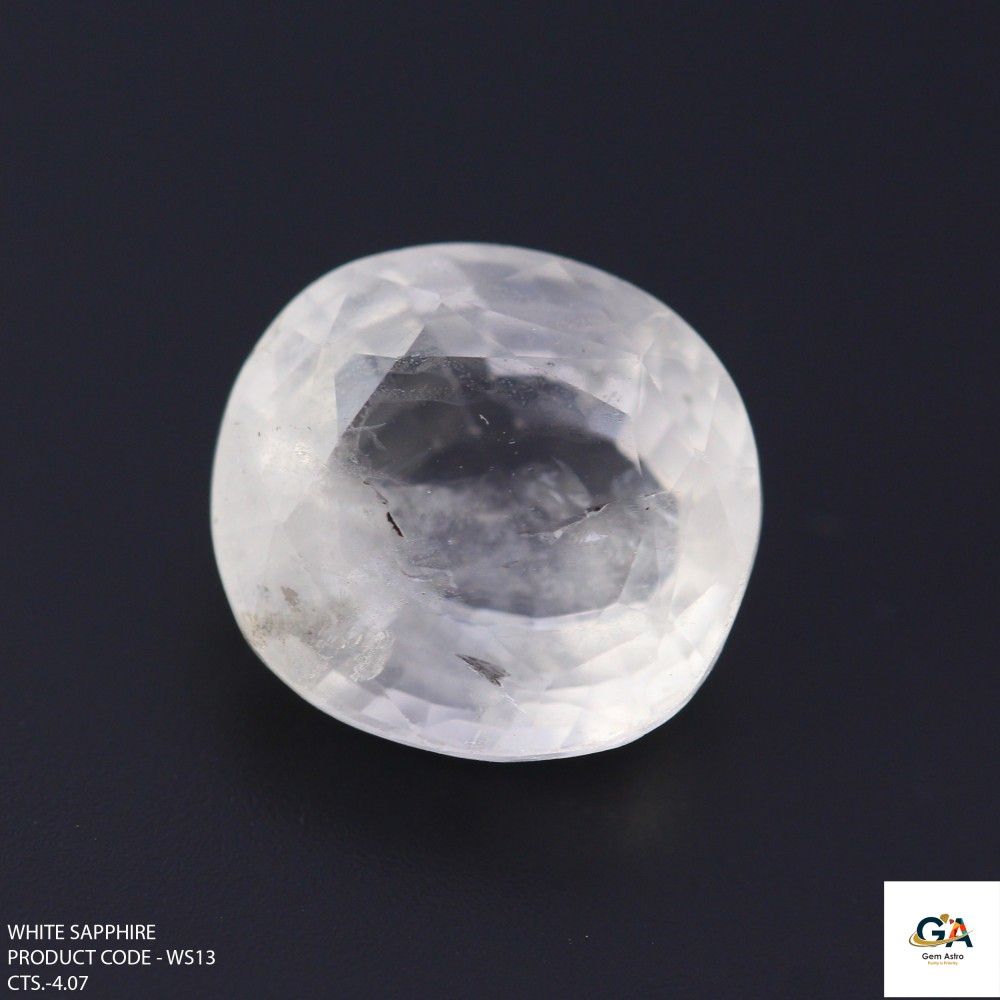 WS13.jpg Natural Ceylon White Sapphire (Safed Pukhraj) 4.07 Carat (4.47 Ratti) - Image 1