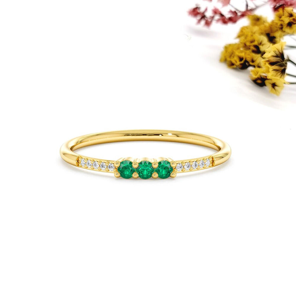 1427157397 (1) Natural Emerald Ring With Diamond - Image 1