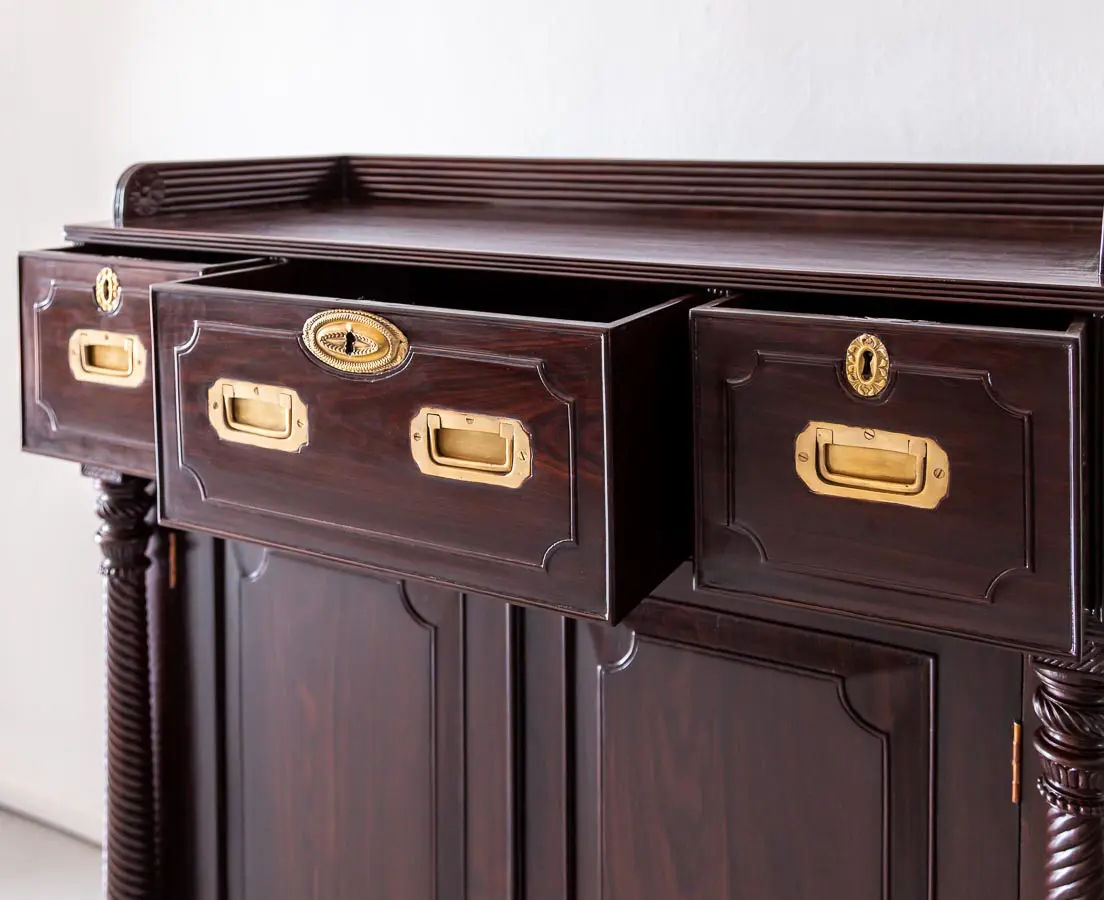 Antique Cupboards - British Colonial Rosewood Sideboard - The Past Perfect Collection- Singapore