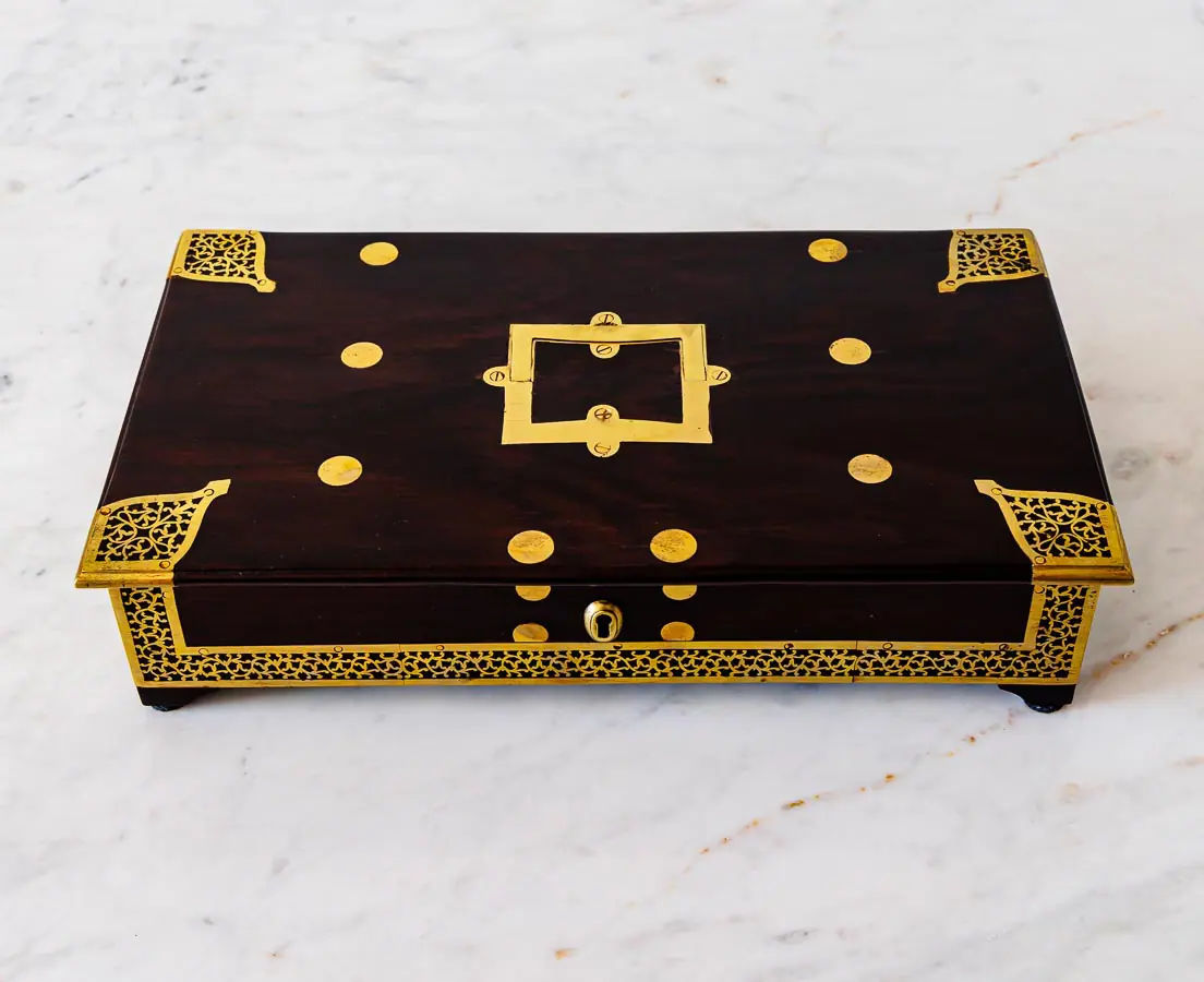 Antique Boxes - British Colonial Rosewood Storage Box - The Past Perfect Collection - Singapore