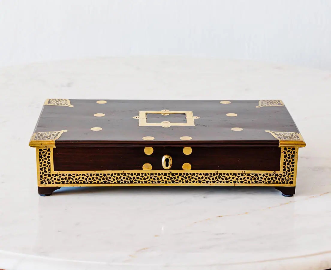 Antique Boxes - British Colonial Rosewood Storage Box - The Past Perfect Collection - Singapore