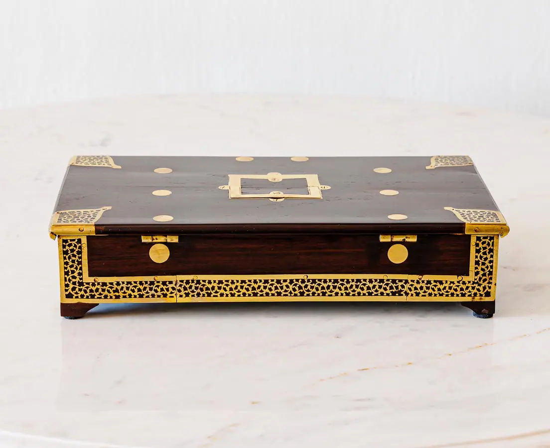 Antique Boxes - British Colonial Rosewood Storage Box - The Past Perfect Collection - Singapore