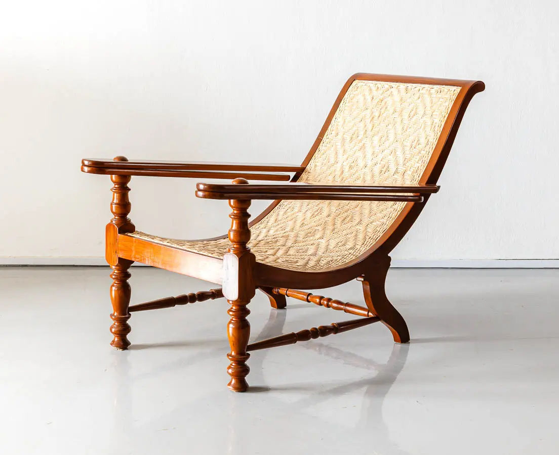 Antique British Colonial Teakwood Planter's Chair - The Past Perfect Collection - Singapore