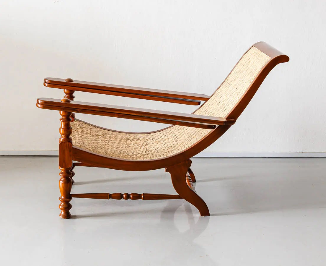 Antique British Colonial Teakwood Planter's Chair - The Past Perfect Collection - Singapore