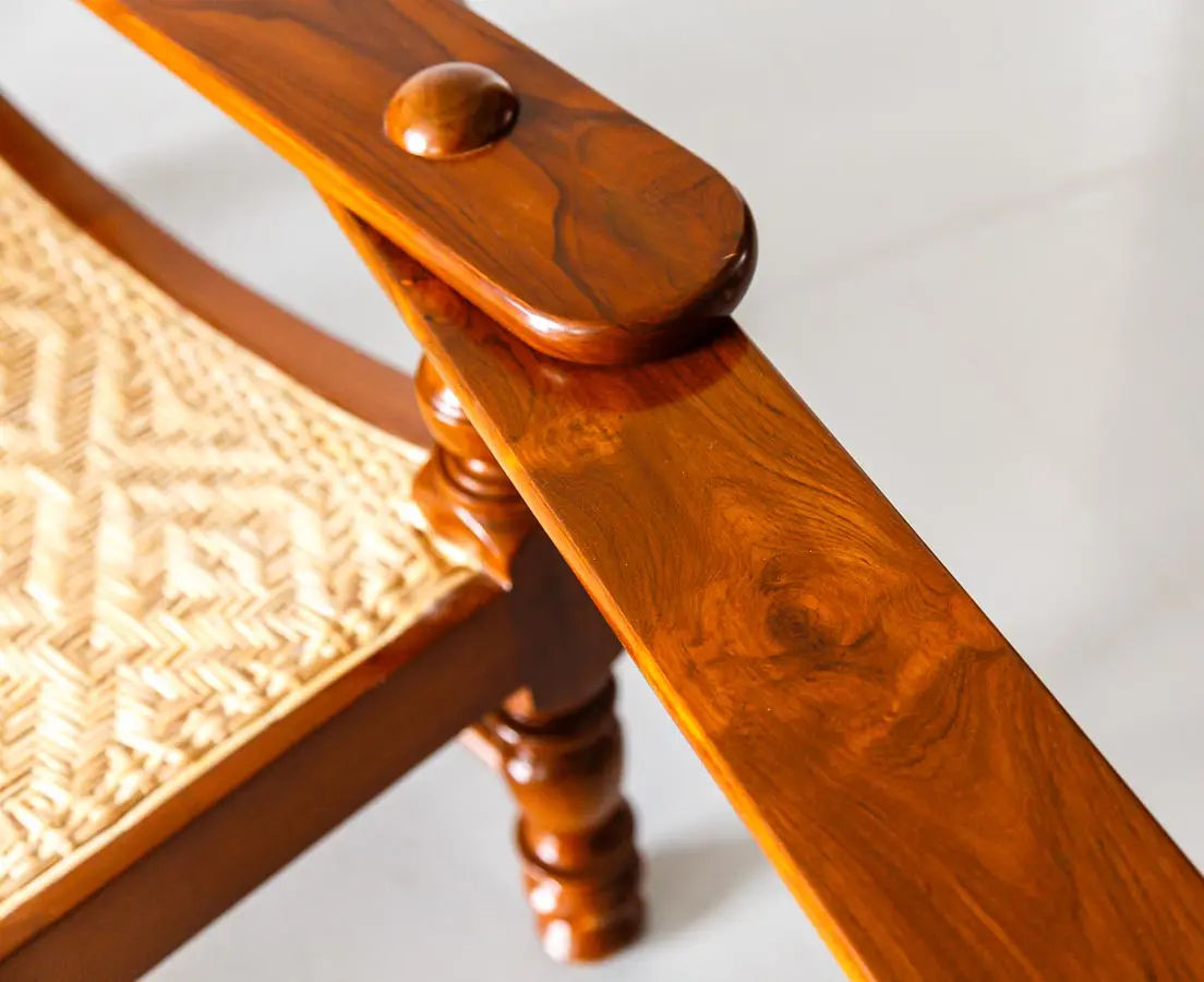 Antique British Colonial Teakwood Planter's Chair - The Past Perfect Collection - Singapore