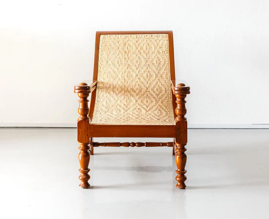 Antique British Colonial Teakwood Planter's Chair - The Past Perfect Collection - Singapore