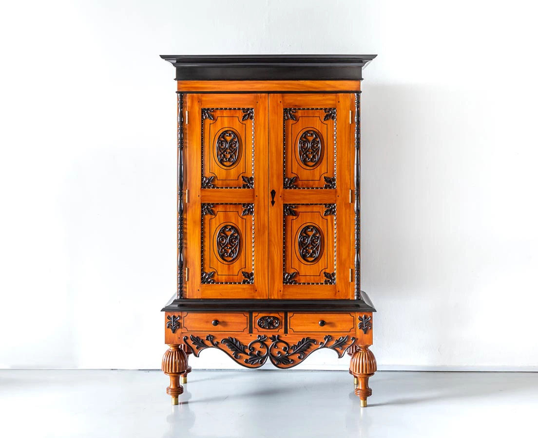 Antique Cupboards - Dutch Colonial Satinwood & Ebony Cupboard - The Past Perfect Collection - Singapore