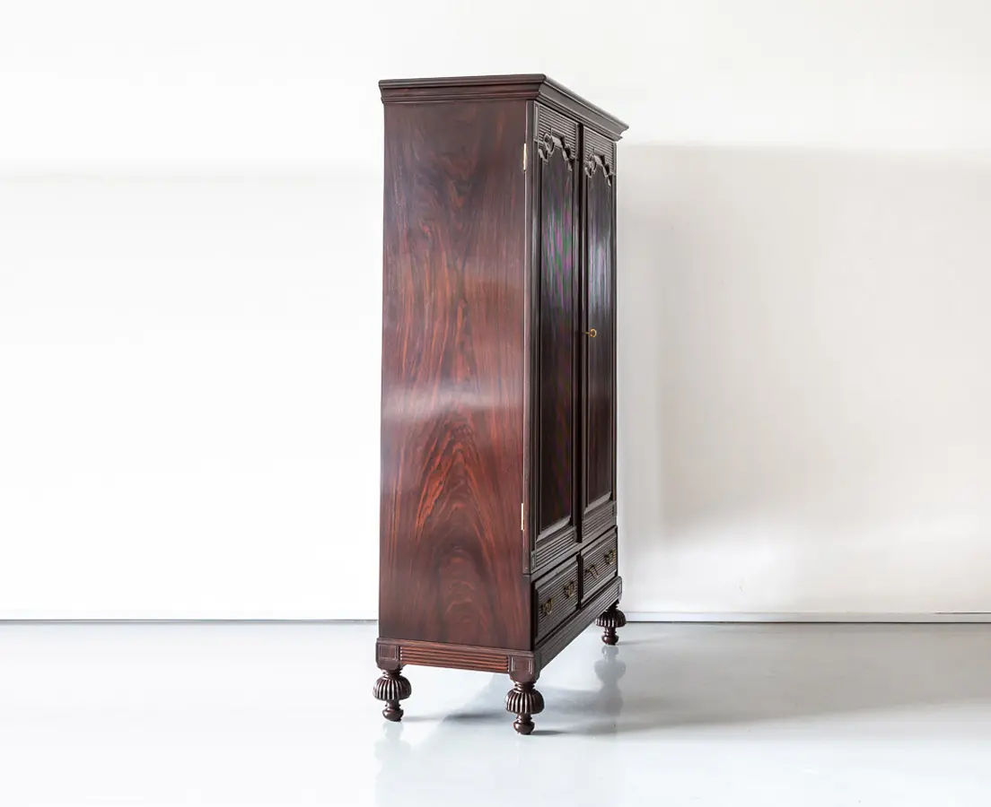 Antique Cupboards - Portuguese Colonial Rosewood Cupboard - The Past Perfect Collection - Singapore