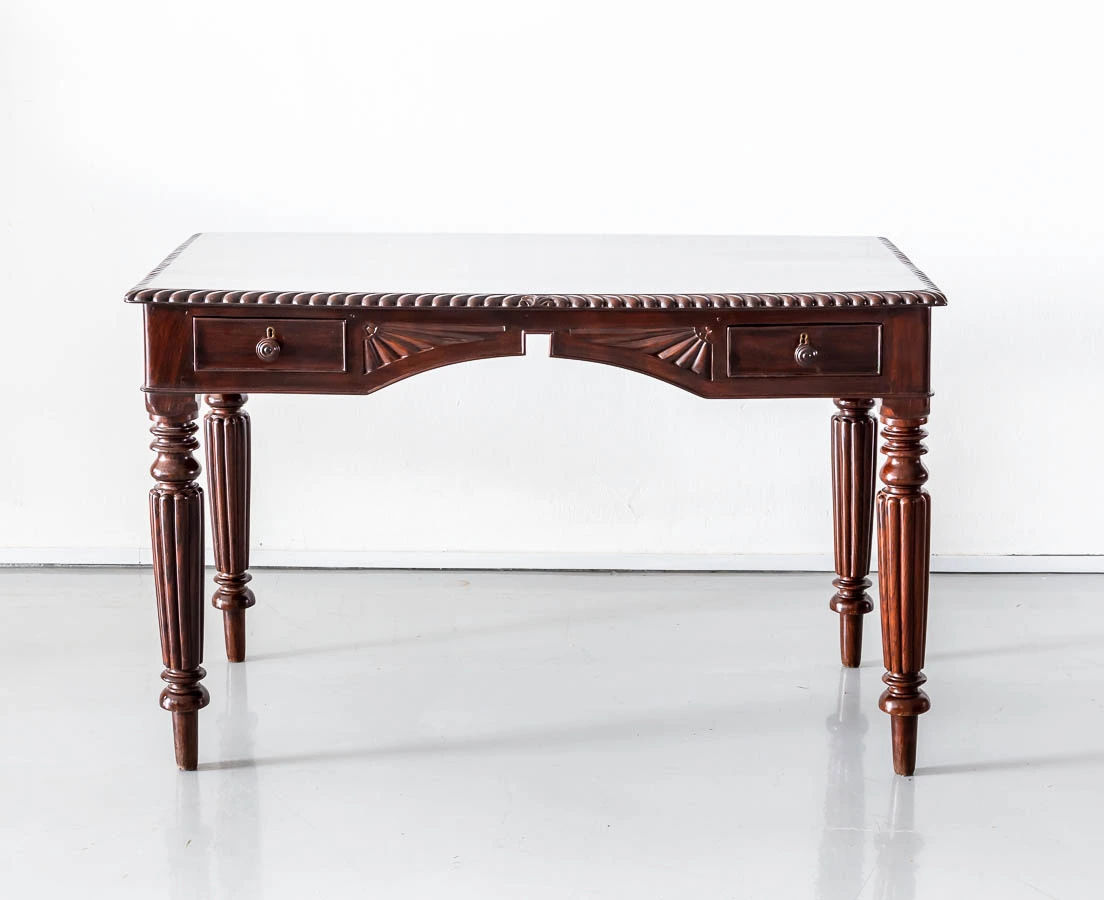 Antique Desks - British Colonial Rosewood Writing Desk - The Past Perfect Collection - Singapore