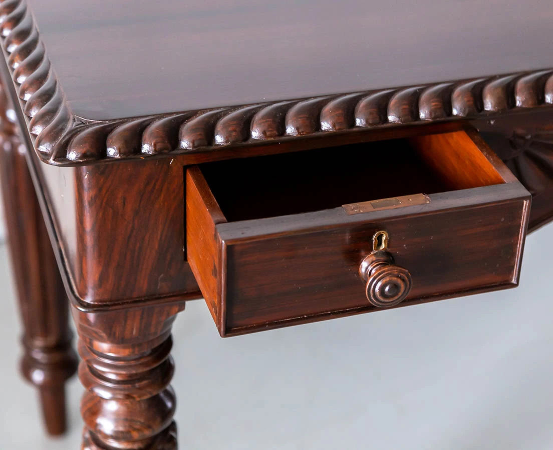 Antique Desks - British Colonial Rosewood Writing Desk - The Past Perfect Collection - Singapore