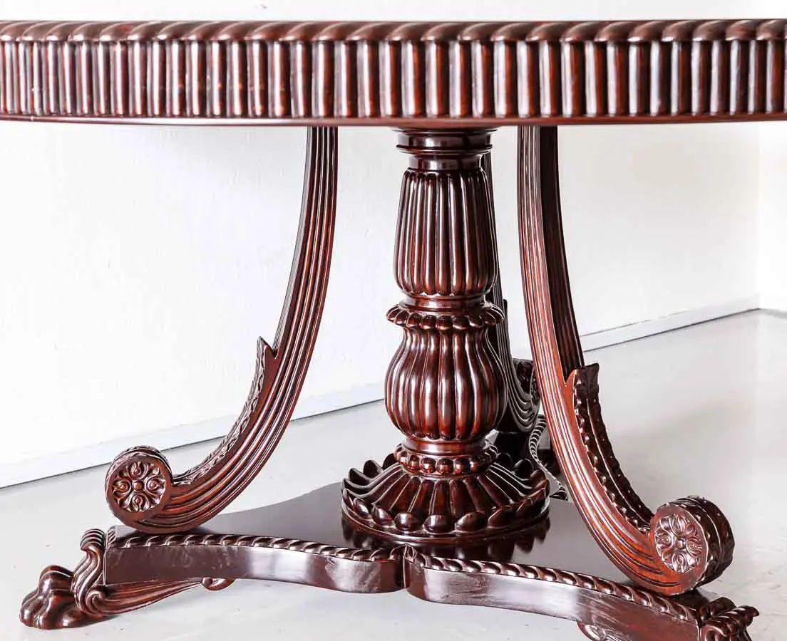 Antique Dining Tables - British Colonial Rosewood Round Dining Table - The Past Perfect Collection - Singapore