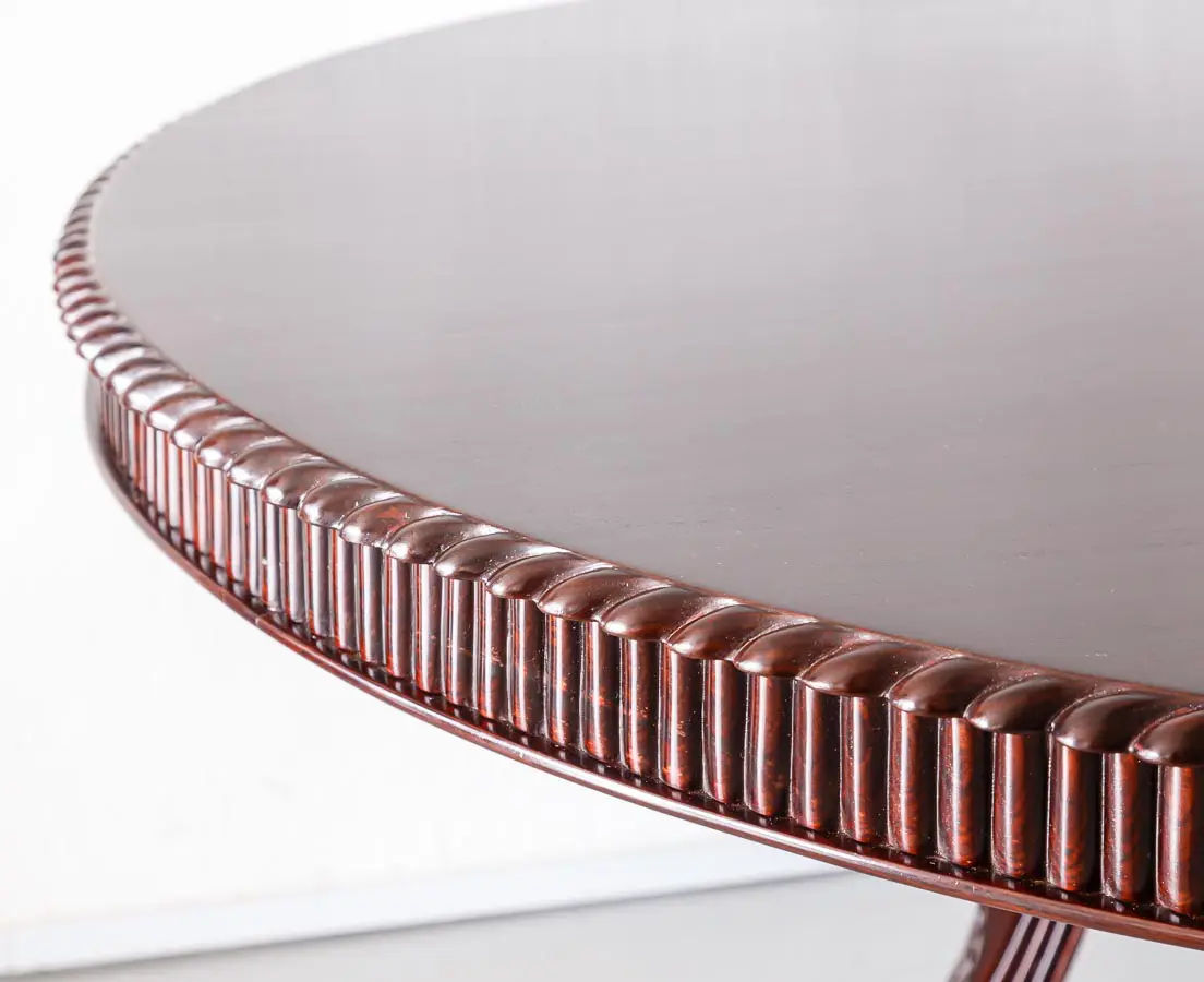 Antique Dining Tables - British Colonial Rosewood Round Dining Table - The Past Perfect Collection - Singapore