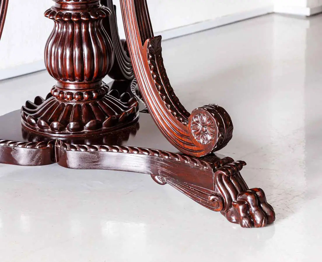 Antique Dining Tables - British Colonial Rosewood Round Dining Table - The Past Perfect Collection - Singapore