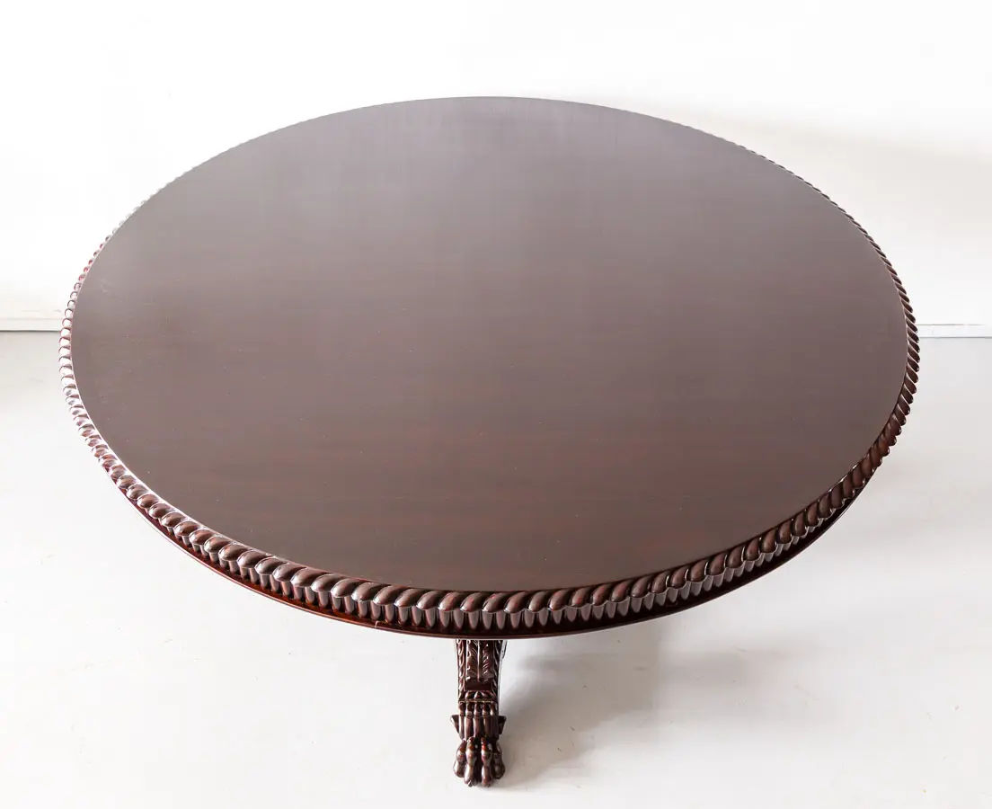 Antique Dining Tables - British Colonial Rosewood Round Dining Table - The Past Perfect Collection - Singapore