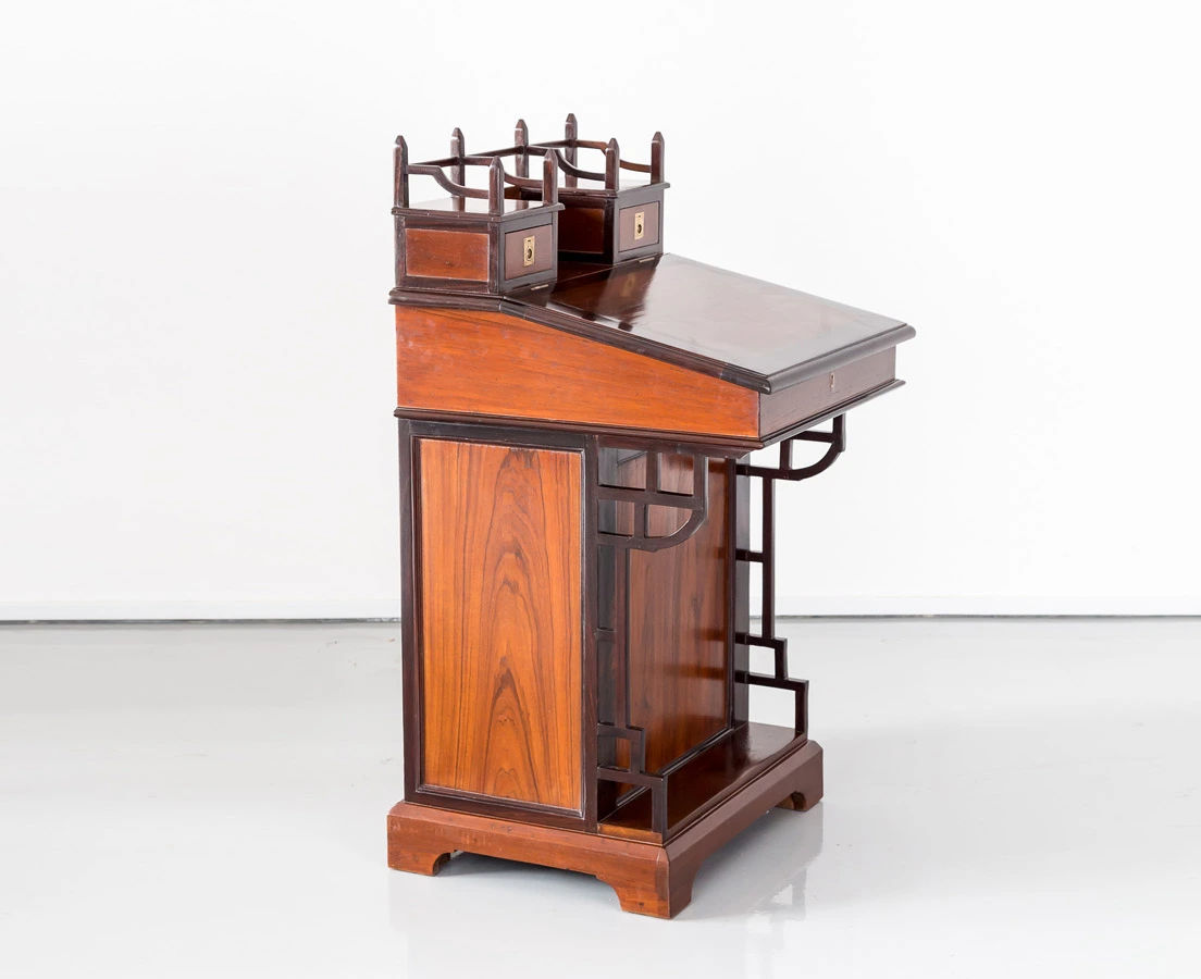 DSK-142 3L British colonial teakwood Davenport desk l The Past Perfect Collection l Singapore