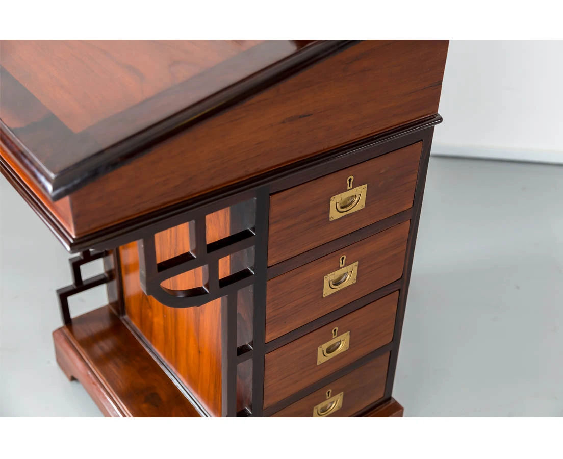 DSK-142 6L British colonial teakwood Davenport desk l The Past Perfect Collection l Singapore