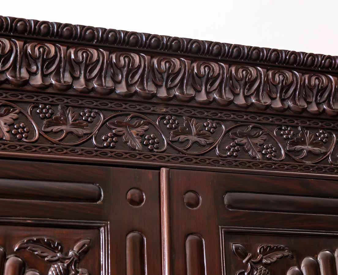 Antique Cupboards - British Colonial Rosewood Sunburst Cupboard - The Past Perfect Collection