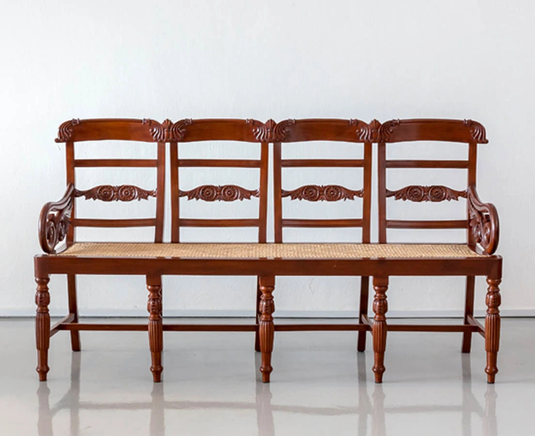 BSS-079 1L Portuguese colonial mahogany settee l The Past Perfect Collection l Singapore
