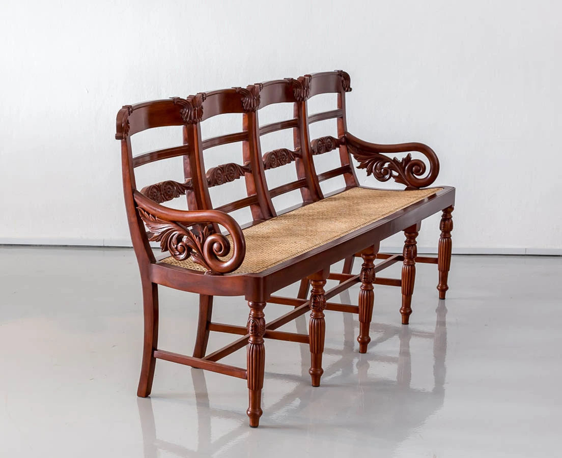 BSS-079 2L Portuguese colonial mahogany settee l The Past Perfect Collection l Singapore