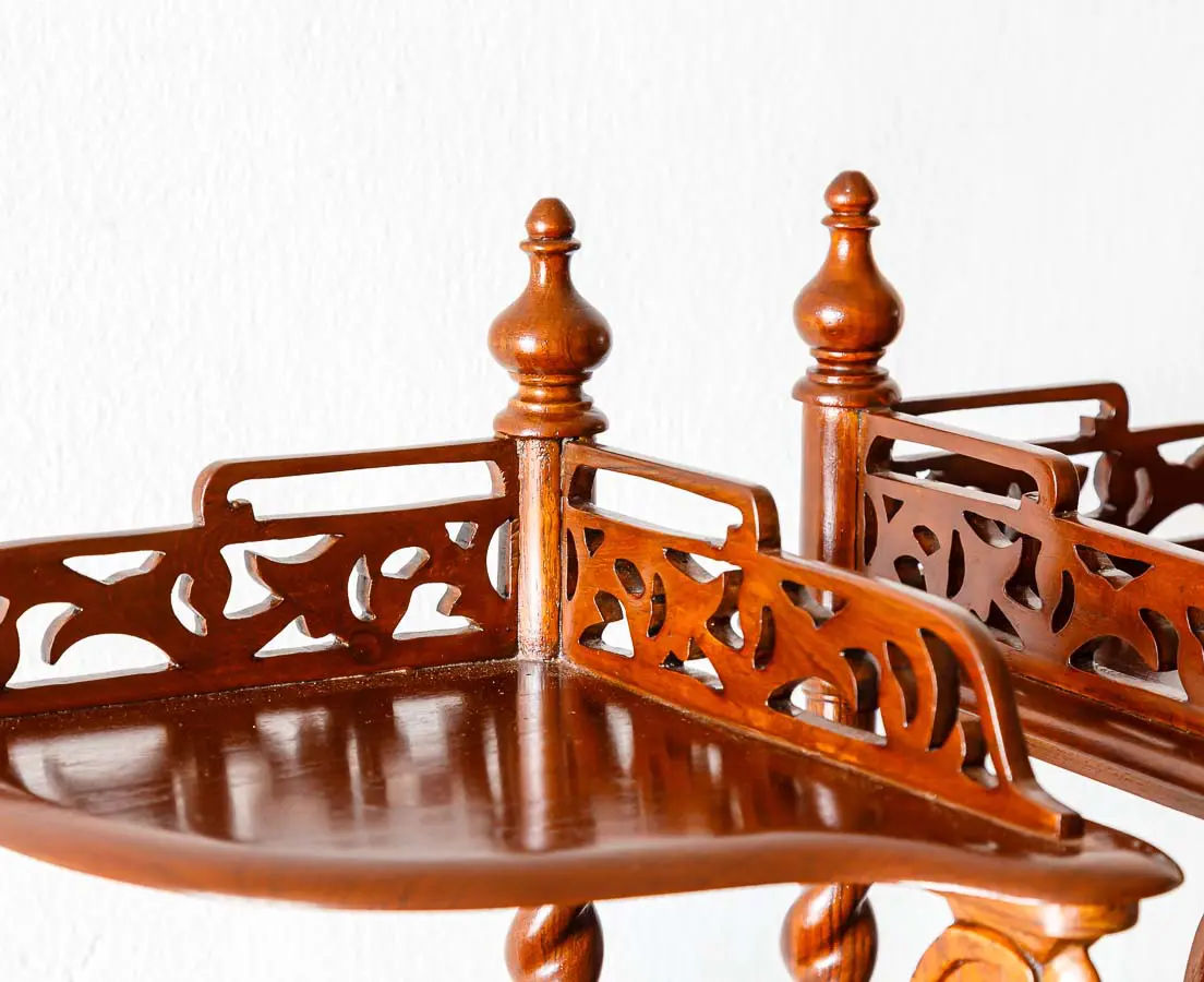 British Colonial teakwood Etageres - The Past Perfect Collection - Singapore