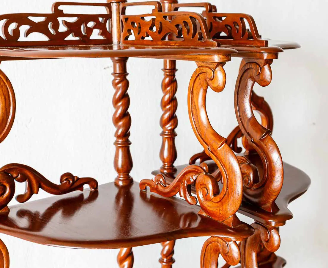 British Colonial teakwood Etageres - The Past Perfect Collection - Singapore