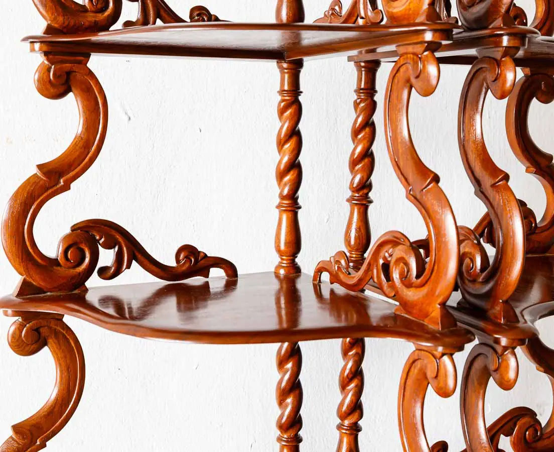 British Colonial teakwood Etageres - The Past Perfect Collection - Singapore