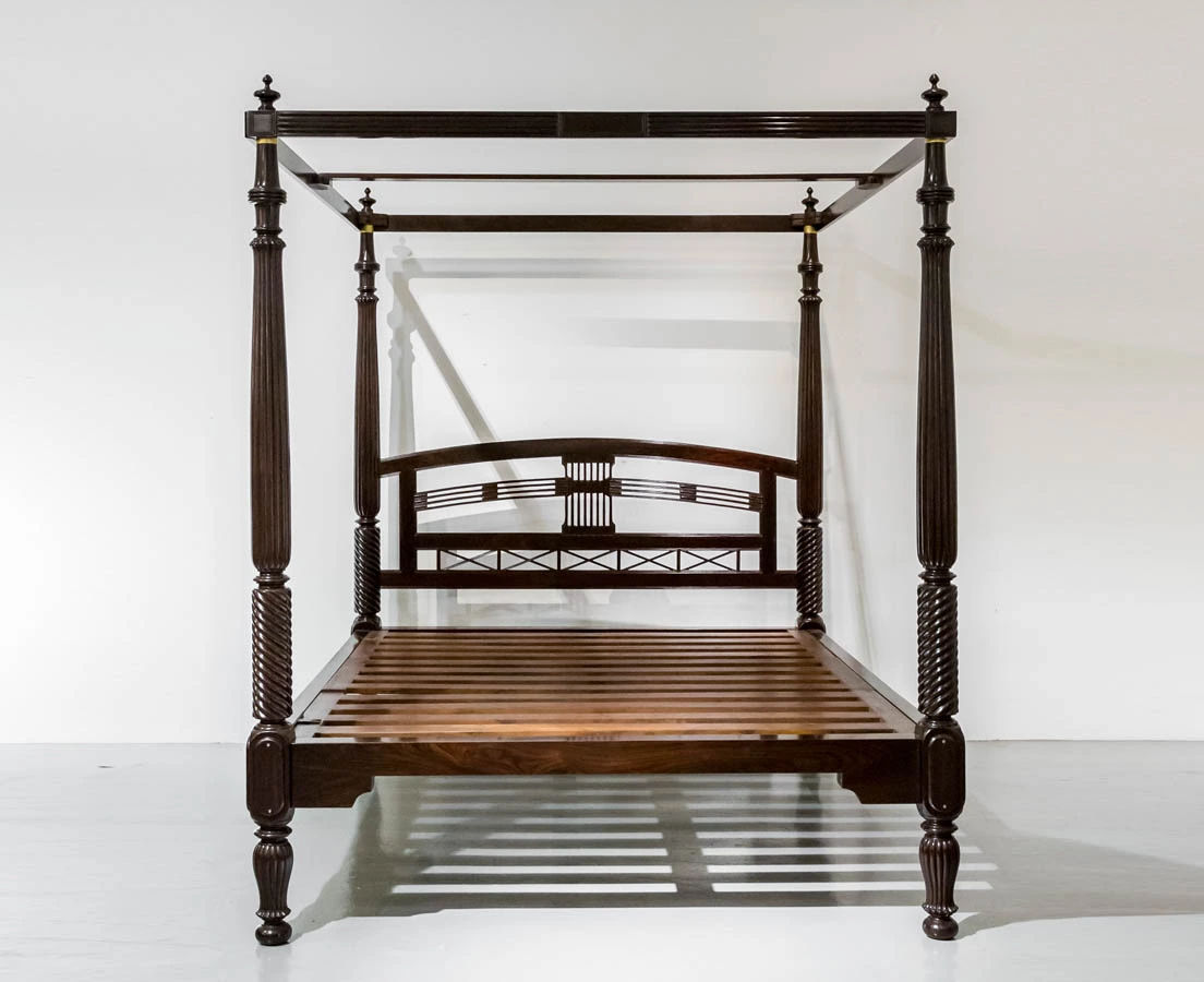 BED-026 2L British Colonial Rosewood Four Poster Bed l The Past Perfect Collection l Singapore