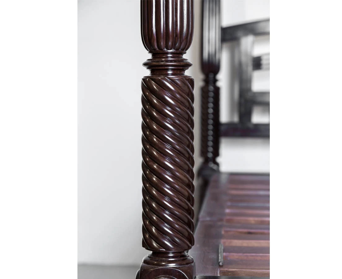 BED-026 4L British Colonial Rosewood Four Poster Bed l The Past Perfect Collection l Singapore