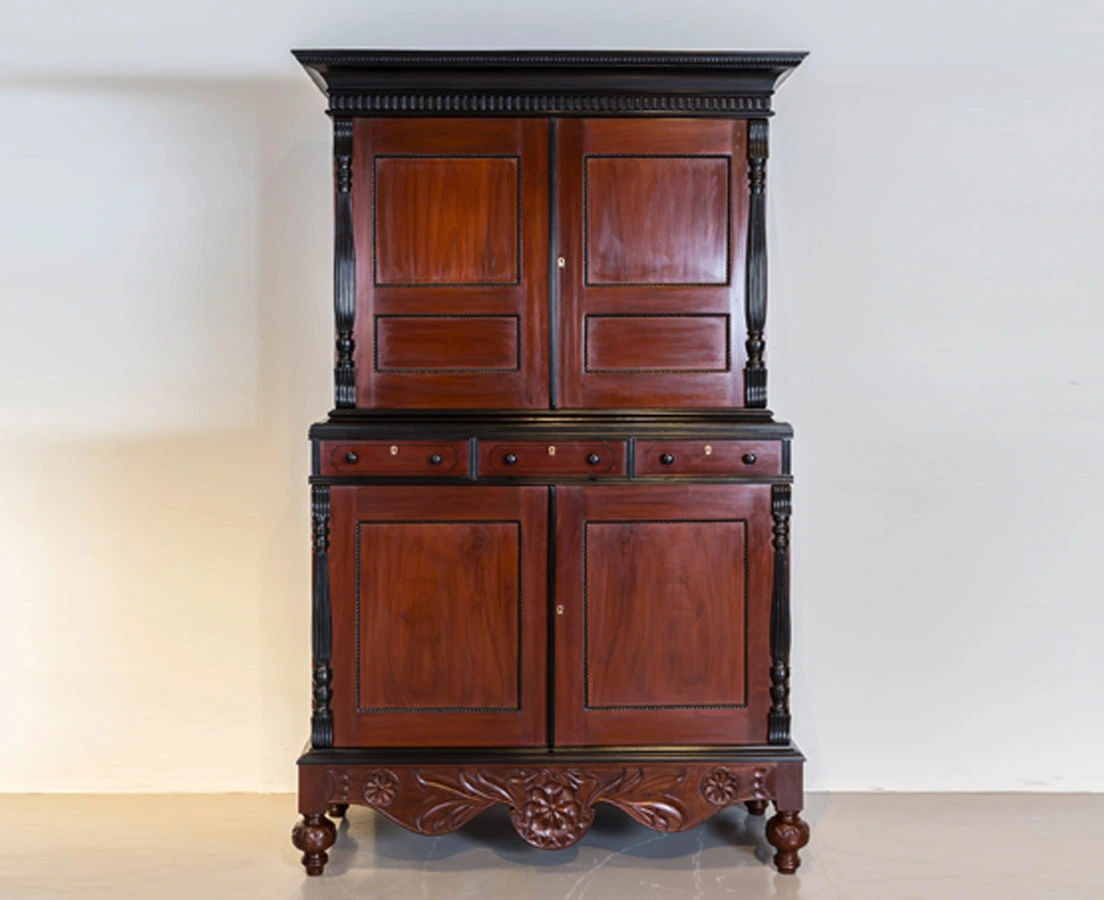 CUP-377 1L Dutch Colonial Mahogany & Ebony Cupboard l The Past Perfect Collection l Singapore